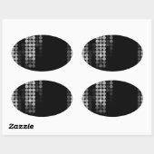 Sticker Ovale Motif à points Nuances de gris (Feuille)