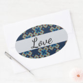 Sticker Ovale Motif abstrait de Blue X (Enveloppe)