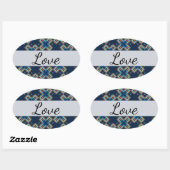 Sticker Ovale Motif abstrait de Blue X (Feuille)