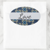 Sticker Ovale Motif abstrait de Blue X (Sac)