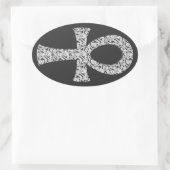 Sticker Ovale Motif Ankh Swirl (Sac)