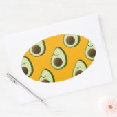 Sticker Ovale Motif Avocado (Enveloppe)