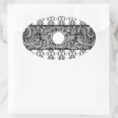 Sticker Ovale Motif baroque noir classique à customiser (Sac)