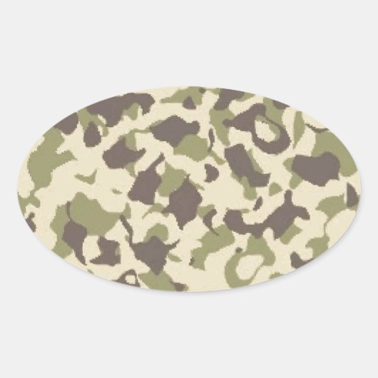Sticker Ovale Motif Camo (Devant)