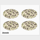 Sticker Ovale Motif Camo (Feuille)
