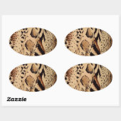 Sticker Ovale Motif Cheetah (Feuille)