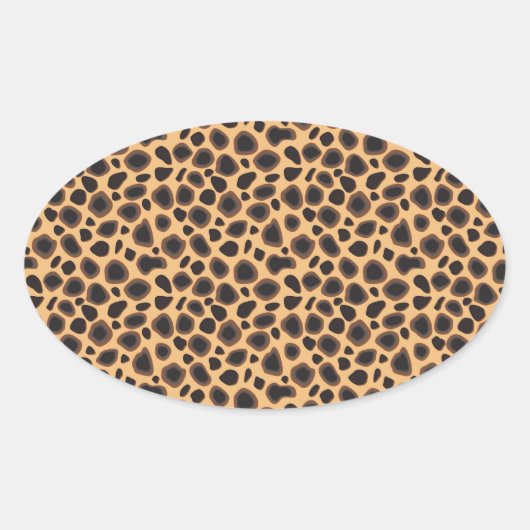 Sticker Ovale Motif Cheetah (Devant)