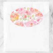 Sticker Ovale Motif d'aquarelle rose (Sac)