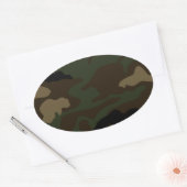 Sticker Ovale motif de camouflage militaire (Enveloppe)