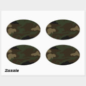 Sticker Ovale motif de camouflage militaire (Feuille)