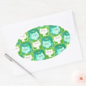 Sticker Ovale Motif de chats mignons (Enveloppe)