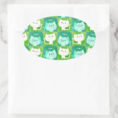 Sticker Ovale Motif de chats mignons (Sac)