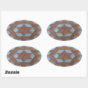 Sticker Ovale Motif de couture - Château