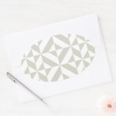 Sticker Ovale Motif de cube géométrique gris moyen (Enveloppe)