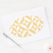 Sticker Ovale Motif de cube géométrique Pale Melon (Enveloppe)