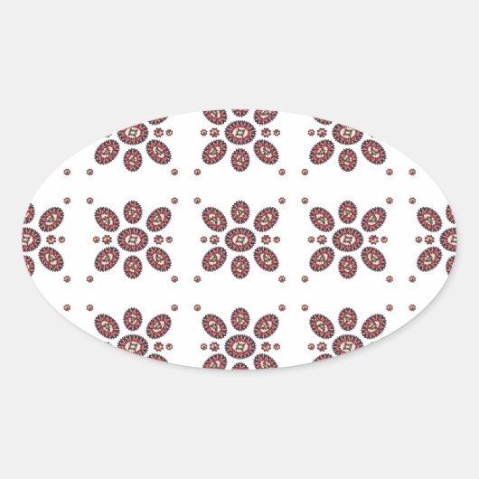 Sticker Ovale Motif de fleurs Mandala (Devant)