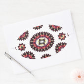 Sticker Ovale Motif de fleurs Mandala (Enveloppe)