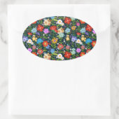 Sticker Ovale Motif de fleurs sans soudure Ditsy-13554 (Sac)