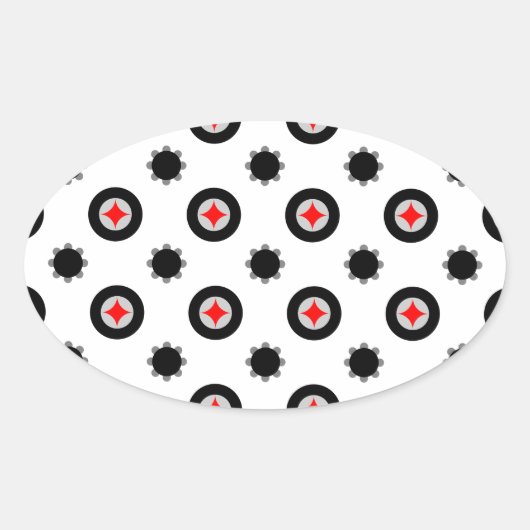 Sticker Ovale motif de géométrie abstrait (Devant)