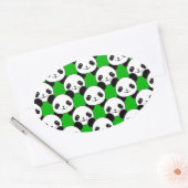 Sticker Ovale Motif de l'ours Kawaii Panda (Enveloppe)