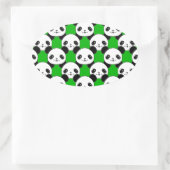 Sticker Ovale Motif de l'ours Kawaii Panda (Sac)