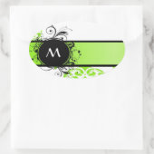 Sticker Ovale Motif de monogramme vert clair (Sac)