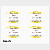 Sticker Ovale Motif de nid d'abeille éditable (Feuille)