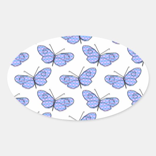 Sticker Ovale Motif de papillon cosmique (Devant)