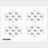 Sticker Ovale Motif de poisson Abstrait (Feuille)