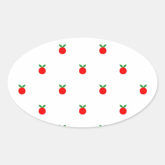 Sticker Ovale Motif de pomme rouge (Devant)