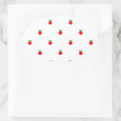 Sticker Ovale Motif de pomme rouge (Sac)
