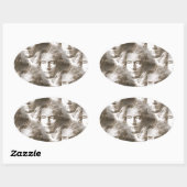 Sticker Ovale Motif de portrait Beethoven (Feuille)