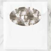 Sticker Ovale Motif de portrait Beethoven (Sac)