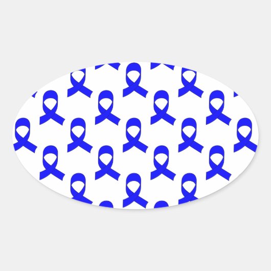 Sticker Ovale Motif de ruban bleu (Devant)