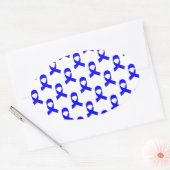 Sticker Ovale Motif de ruban bleu (Enveloppe)