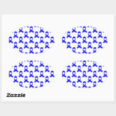 Sticker Ovale Motif de ruban bleu (Feuille)