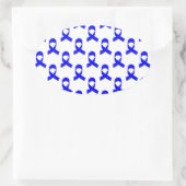 Sticker Ovale Motif de ruban bleu (Sac)