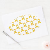 Sticker Ovale Motif de ruban d'or (Enveloppe)