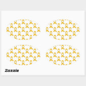 Sticker Ovale Motif de ruban d'or (Feuille)