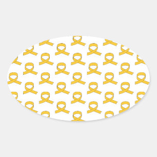 Sticker Ovale Motif de ruban d'or