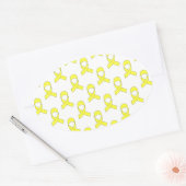 Sticker Ovale Motif de ruban jaune (Enveloppe)