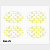 Sticker Ovale Motif de ruban jaune (Feuille)