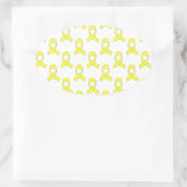Sticker Ovale Motif de ruban jaune (Sac)