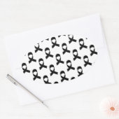 Sticker Ovale Motif de ruban noir (Enveloppe)