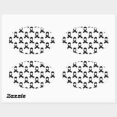 Sticker Ovale Motif de ruban noir (Feuille)