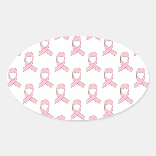Sticker Ovale Motif de ruban rose (Devant)