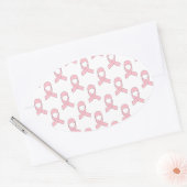 Sticker Ovale Motif de ruban rose (Enveloppe)
