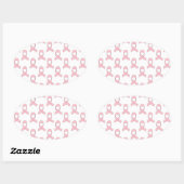 Sticker Ovale Motif de ruban rose (Feuille)