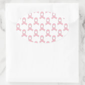 Sticker Ovale Motif de ruban rose (Sac)