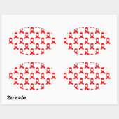 Sticker Ovale Motif de ruban rouge (Feuille)